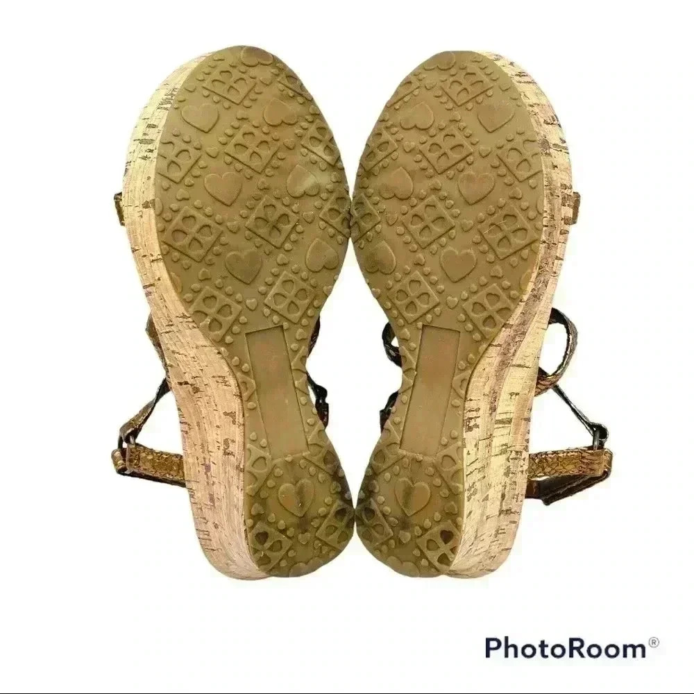 Esprit Bronze, Jeweled, Wedge Sandals - Picture 9 of 10